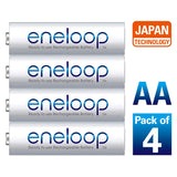 Panasonic eneloop BK 3MCCE/4BN AA Ni-MH Pre-Charged Rechargeable Batteries, 4-Pcs