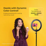 Digitek (DRL 14C RGB) 31cm LED Ring Light with 5 feet Stand for Photo & Video Shoot & More