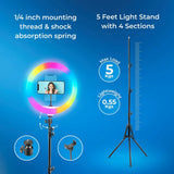 Digitek (DRL 14C RGB) 31cm LED Ring Light with 5 feet Stand for Photo & Video Shoot & More