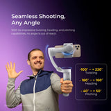 Digitek (DSG 002) is a 3 Axis Gimbal Stabilizer Specially Designed for Mobile Phones with Magnetic Fill Light