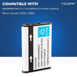 WELBORN ENEL11 Rechargeable Battery Pack Compatible with Nikon Cooplix S550