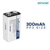 ENVIE (9v Infinite) Ni-Mh 300mAh Capacity (Set of 2) Ready to Use Rechargeable Battery