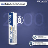 ENVIE (AA2800 2PL) Pack of 2, AA Ni-Mh 2800mAh Capacity Rechargeable Battery