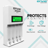 ENVIE (ECR 11) Speedster Fast Charger for AA & AAA Rechargeable Batteries (with LCD Display)