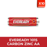 Eveready Carbon Zinc AA Batteries | Set of 10 (100 batteries) | 1.5 Volt | Highly Durable & Leak Proof | AA Battery for Household and Office Devices