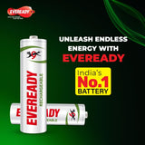 Eveready AA Rechargeable Battery | 1000 Series | Set of 5 (2 per pack) | Durable & Cost Effective | Low Discharge Mechanism | Ideal for High Drain Devices | 1.2V | India’s No.1 Battery Brand