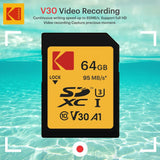 Kodak High Speed Class 10 SDXC 64 GB 95 MB/s SD Memory Card (Black)
