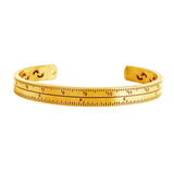 Cowboy Fashion Measurement Scale 18K Gold Stainless Steel Bangle Cuff Kada for Men