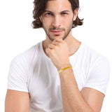 Cowboy Fashion Measurement Scale 18K Gold Stainless Steel Bangle Cuff Kada for Men