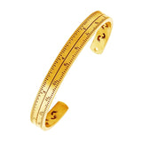 Cowboy Fashion Measurement Scale 18K Gold Stainless Steel Bangle Cuff Kada for Men