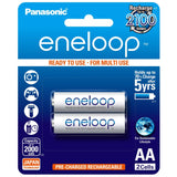 Panasonic BK 3MCCE/2BN Eneloop(Up to 2000 mAH) AA Ni-Mh Pre-Charged Rechargeable Batteries, Set of 5 (10 batteries)