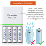 Panasonic CC55 Smart & Quick 1.5-Hours Battery Charger, 1 count.