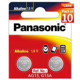 Panasonic LR44 Alkaline Coin Battery 1.5v- Set of 10 (100pcs)