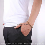 Cowboy Fashion Spiga Franco 22K Gold 316L Stainless Steel Smooth Bracelet