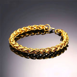 Cowboy Fashion Spiga Franco 22K Gold 316L Stainless Steel Smooth Bracelet