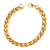 Cowboy Fashion Spiga Franco 22K Gold 316L Stainless Steel Smooth Bracelet