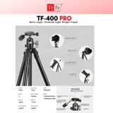 Tyfy TF 400 PRO MULTI ANGLE PREMIUM TRIPOD Camera, Mobile Phones, LED Video Light Etc