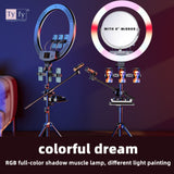 TYFY TRL 19H 60W BI+RGB LED RINGLIGHT WITH REMOTE AND MIRROR for YouTube | Photo-Shoot | Video Shoot | Live Stream | Reels | Makeup & Vlogging