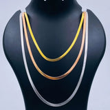 Cowboy fashion Triple Layer Gold Silver Rose 18K Gold Stainless Steel Snake Necklace Chain for Women