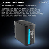 WELBORN BP U60 Platinum Camera Battery for Sony PMW-100, PMW-160, PMW-200, PMW-300, PMW-EX1, PMW-EX3, PMW-F3, PXW-FS5, PXW-FS7 Cameras(25800mAh)