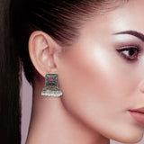 Cowboy Fashion Traditional Sliver Plated Zinc Alloy Earring Drops & Danglers Agate For Girls Women