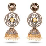 Cowboy Fashion Gold Grey Coated Round Zinc Alloy Earring Drops & Danglers Agate  For Girls Women