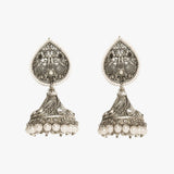 Cowboy Fashion Traditional Silver Plated White Pearl Zinc Alloy Drops & Danglers Agate Earring For Girls Women