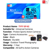Tyfy ALL IN ONE 62 Accessories Kit for GOPRO HERO, DJI OSMO ACTION, AKASO, APEMAN,  INSTA360,SJCAM, SONY Action Cameras Etc...