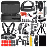 Tyfy ALL IN ONE 62 Accessories Kit for GOPRO HERO, DJI OSMO ACTION, AKASO, APEMAN,  INSTA360,SJCAM, SONY Action Cameras Etc...