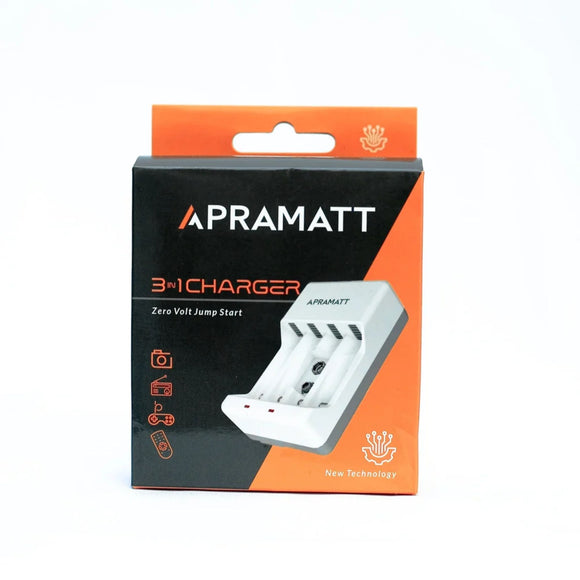 Apramatt 3 in 1 Charger (BC 705W ) for  rechargeable batteries Box Packing