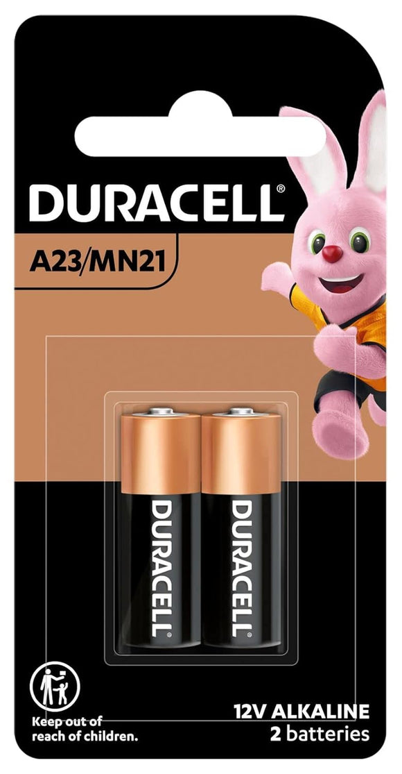 Duracell Specialty Alkaline MN21 Battery 12V, Pack of 2 (A23 / 23A / V23GA / LRV08 / 8LR932) Suitable for use in Remote Controls, Wireless doorbells and Security Systems