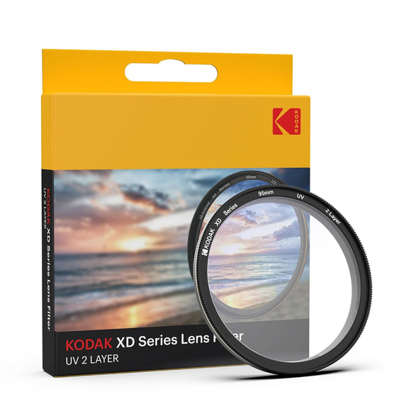KODAK 95mm UV XD Camera Lens Filter| 2 Layer Anti-Reflective Coating for DSLR Camera Lens Protection from UV Rays, Dust & Scratches| Aluminum Lens Ring| Black