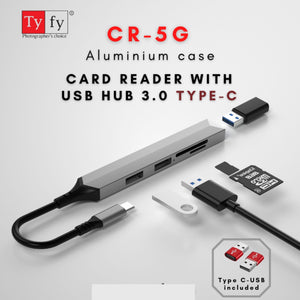 Tyfy Card Reader With USB HUB 3.0 Type-C CR – 5G HIGH SPEED