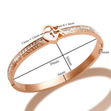 Cowboy Fashion Love Lock Cubic Zirconia 18K Gold Stainless Steel Openable Kada Bangle for Women