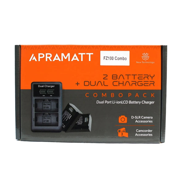 Apramatt DC FZ100 Combo (2 Battery 6600 mAh + Dual Charger)