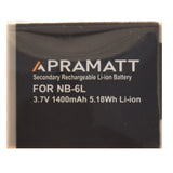 APRAMATT DC NB 6L 1400 mAh (Canon) Battery