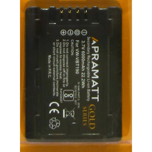 APRAMATT DC VBT 190 Full Decoded Gold 6000 mAh (Panasonic) Battery