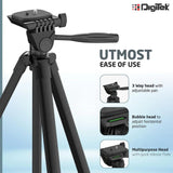 DIGITEK (DTR 480LW) 57 Inch Portable Aluminium Alloy Tripod with Smartphone Holder & 360° Ball Head, 3 Section Adjustment, 2kg Load Capacity, Carry Bag, Compatible with Smartphone, Video Camera, DSLR.