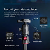 DIGITEK® (DTR 520 BH) 152CM Foldable Aluminum Tripod Cum Monopod with Swivel Pan Head, 4 Section Adjustment, 7kg Max Load, Max Operating Height: 4.95Ft, Compatible with DSLR Camera, Dv Video Camcorder