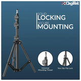 DIGITEK® (DLS-006FT) Lightweight & Portable Aluminum Alloy Light Stand for Ring Light, Reflector, Flash Units, Diffuser, Portrait, Softbox, Studio Lighting & More Ideal for Outdoor & Indoor Shoots