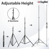 DIGITEK® (DLS-014FT) Lightweight & Portable Aluminum Alloy Light Stand for Ring Light, Reflector, Flash Units, Diffuser, Portrait, Softbox, Studio Lighting & More Ideal for Outdoor & Indoor Shoots