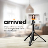 DIGITEK® (DTR 525 SS) 160 CM Long Tripod Selfie Stick with Wireless Remote, Aluminum Rod with 3 Legs Base, 360° Head, GoPro Adapter, 7 Section Adjustment - Compatible with Phones & Action Cameras