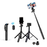 DIGITEK® (DTR 525 SS) 160 CM Long Tripod Selfie Stick with Wireless Remote, Aluminum Rod with 3 Legs Base, 360° Head, GoPro Adapter, 7 Section Adjustment - Compatible with Phones & Action Cameras