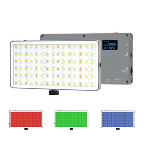 DIGITEK® (LED D135 ML) 12W Metal Body RGB LED Light with OLED Display, Adjustable Brightness & 360° Color Control, USB-C Charging, 21 Preset Effects, Multi-Scene Lighting for Photo & Video Shoots