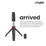 DIGITEK® (DTR-210SS) 68cm Portable Selfie Stick with Wireless Remote, 3 Legs Tripod Base, Rubberized Feet, 1 Kg Max Weight Load, 360° Rotation, Compatible with All Smartphones Photography, Videography