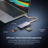 Digitek DCR 103 CFA 3 in 1 CF Express Type A/SD & TF Type C USB 3.2 Card Reader, Support SD/SDHC/SDXC/UHS-I/RS-MMC, Support Mac OS iPad OS Window Android Linux & Harmony, Bidirectional Data Transfer