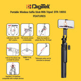 Digitek DTR-180SS Portable Wireless Selfie Stick with Tripod