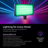 Digitek LED-D12W ML RGB Professional RGB Portable Video Light with Flicker-Free LED Technology & 2000mAh 3.7V Li-ion Battery