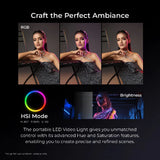 Digitek LED-D12W ML RGB Professional RGB Portable Video Light with Flicker-Free LED Technology & 2000mAh 3.7V Li-ion Battery