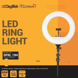 Digitek Platinum (DPRL 19H) Professional LED Ring Light Runs on AC/DC Power with No Shadow apertures, Ideal use for Makeup, Video Shoot, Fashion Photography & Many More